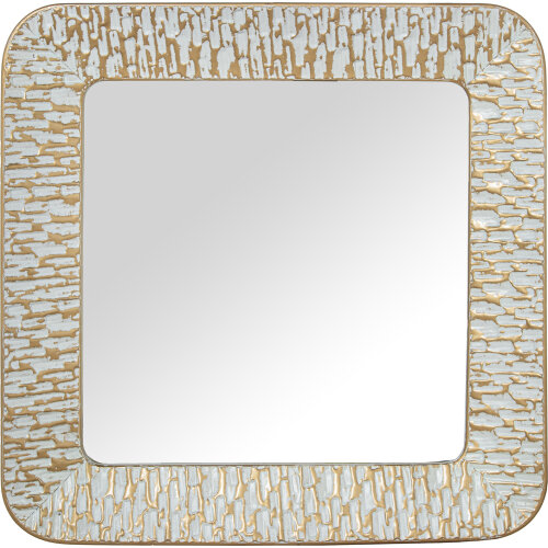 ESPEJO METAL BLANCO/ORO