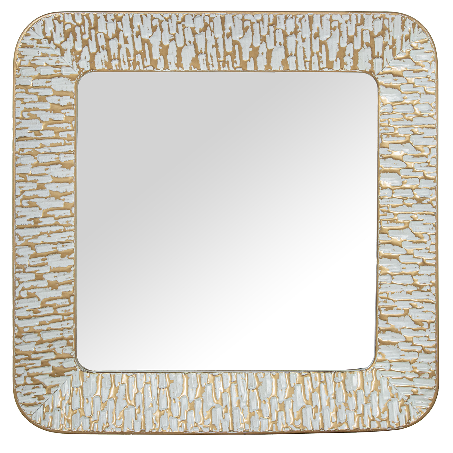ESPEJO METAL BLANCO/ORO