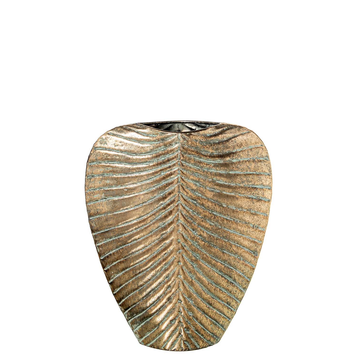 JARRÓN METAL DORADO