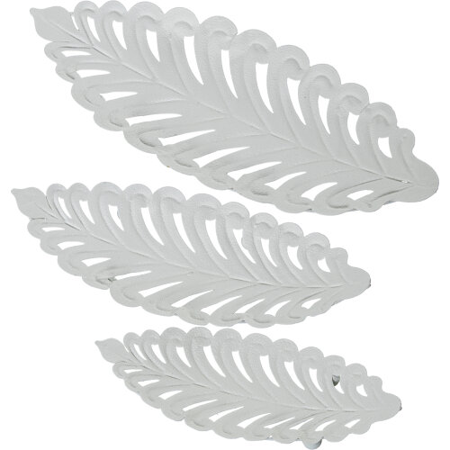 SET 3 CENTROS METAL BLANCOSAS