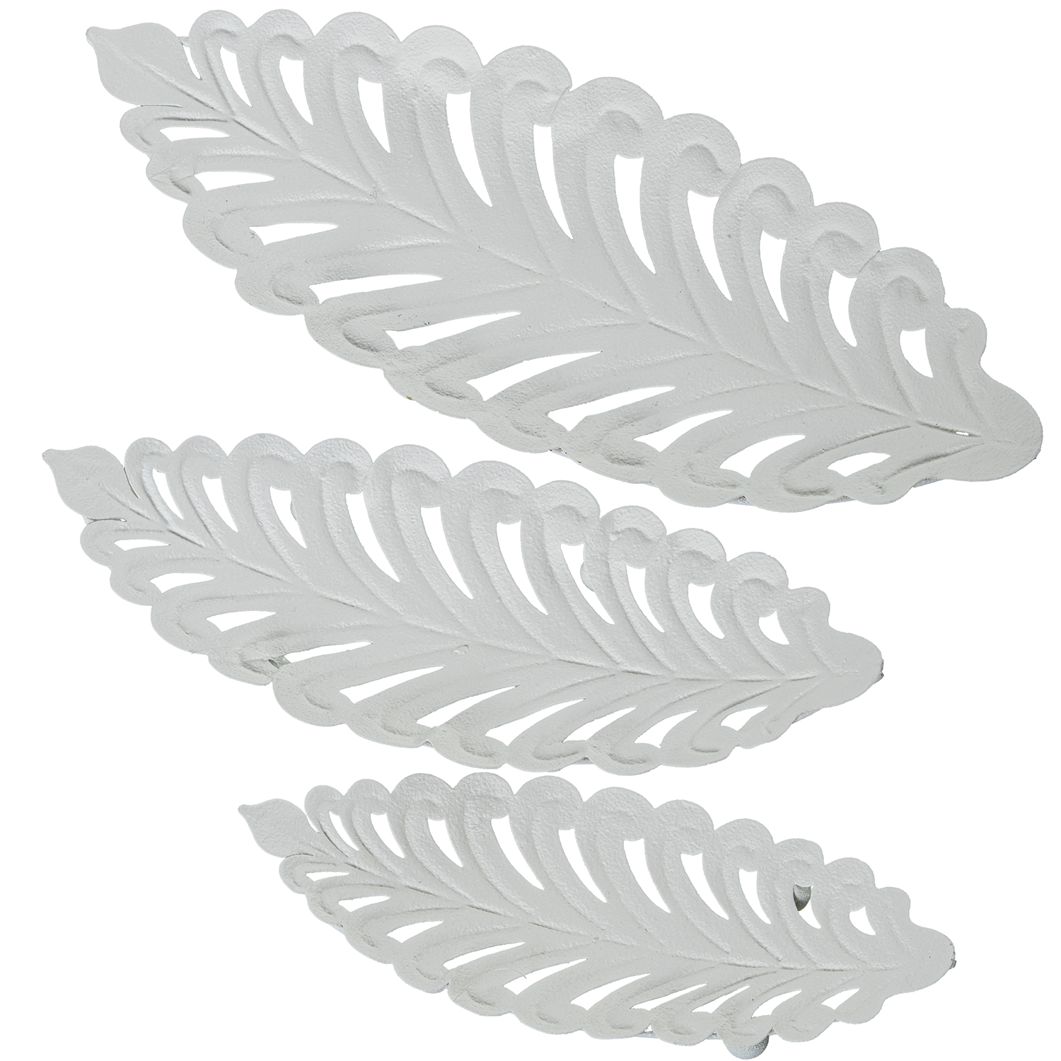 SET 3 CENTROS METAL BLANCOSAS