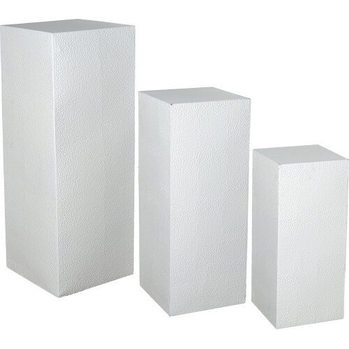 SET 3 PEDESTALES METAL BLANCOS
