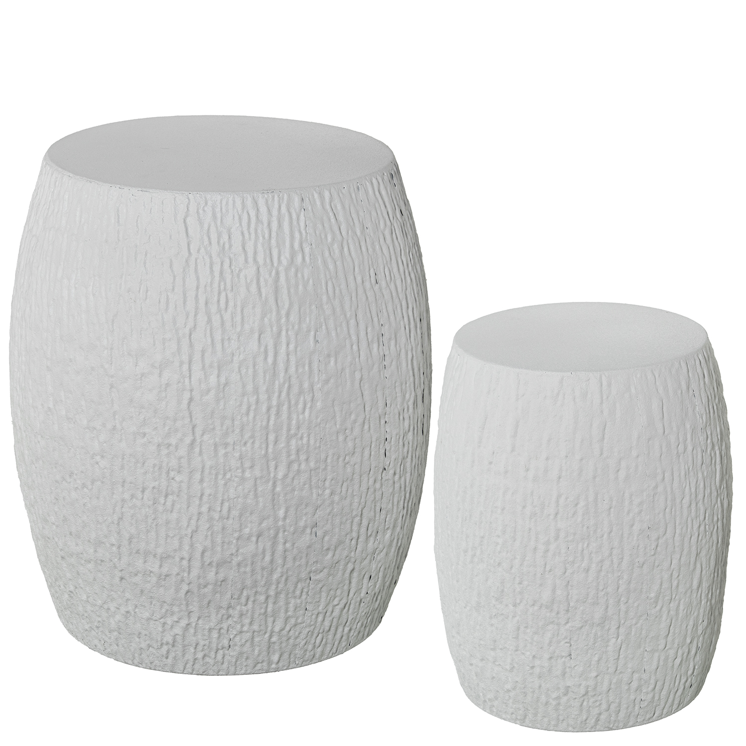 SET 2 PEDESTALES METAL BLANCO