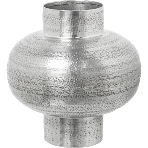 JARRÓN ALUMINIO TALLADO PLATA