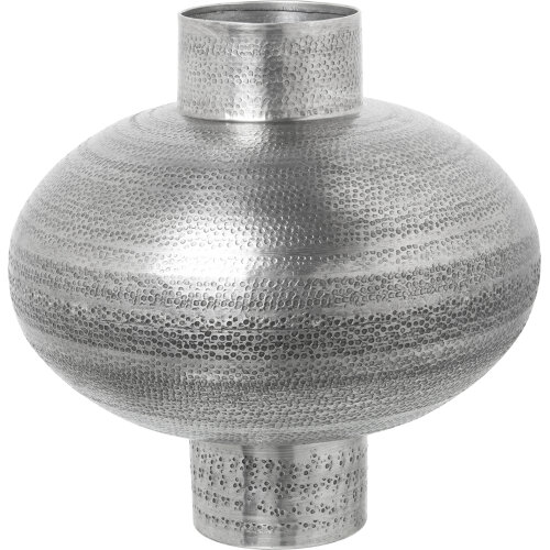 JARRÓN ALUMINIO TALLADO PLATAENVEJECIDA