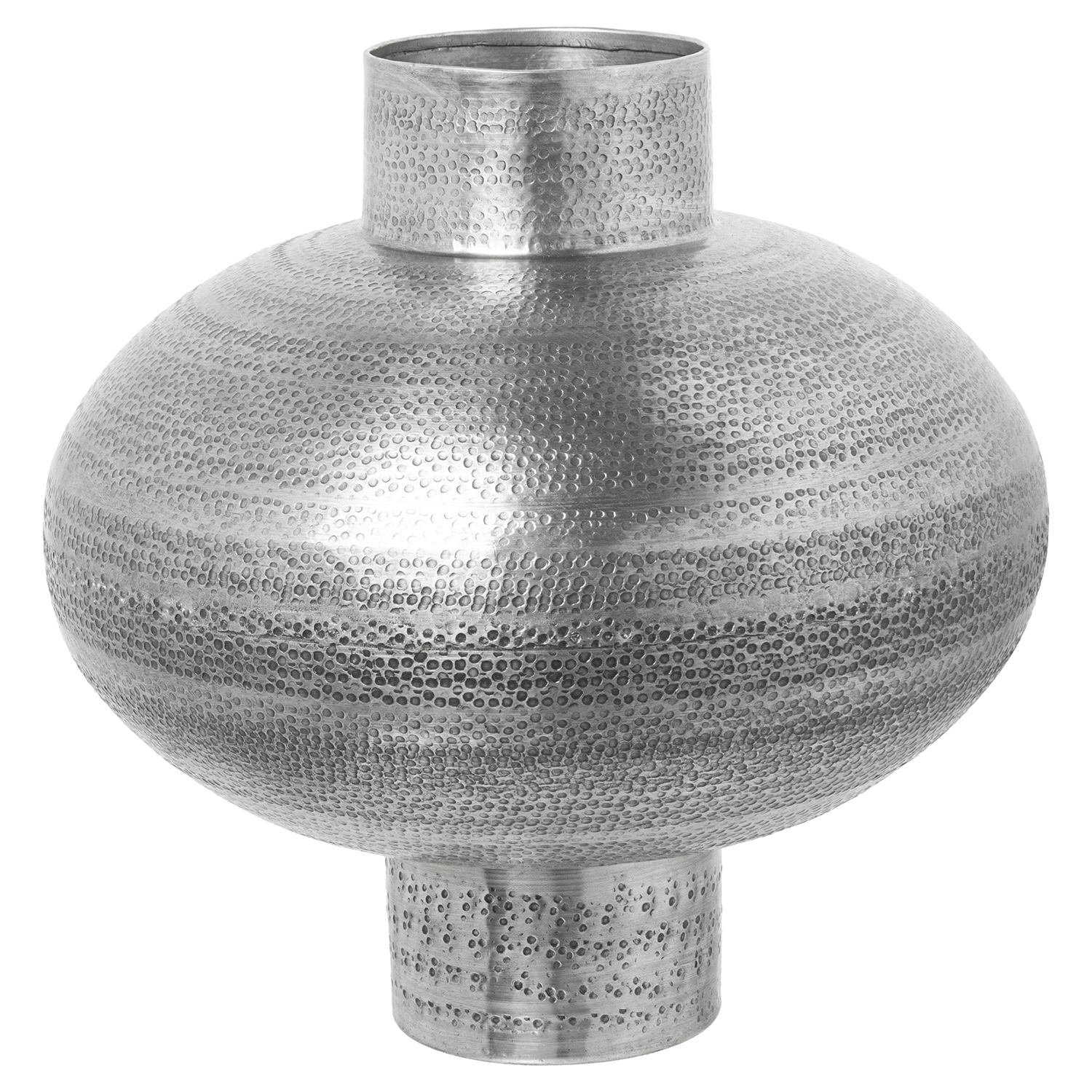 JARRÓN ALUMINIO TALLADO PLATAENVEJECIDA