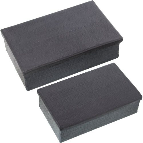 SET 2 CAJAS ALUMINIO TALLADO NEGRO
