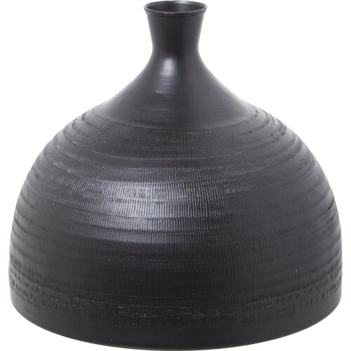 JARRÓN ALUMINIO TALLADO NEGRO