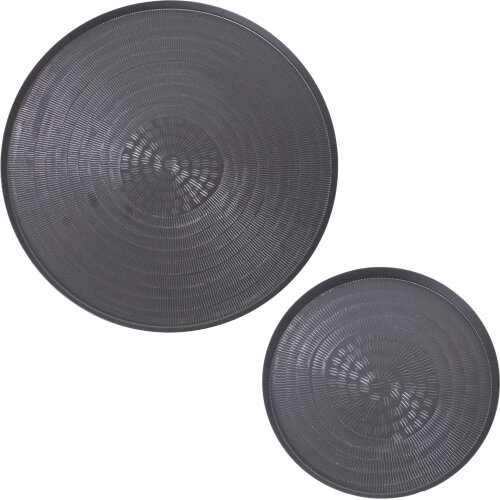 SET 2 BANDEJAS ALUMINIO TALLADO NEGRO