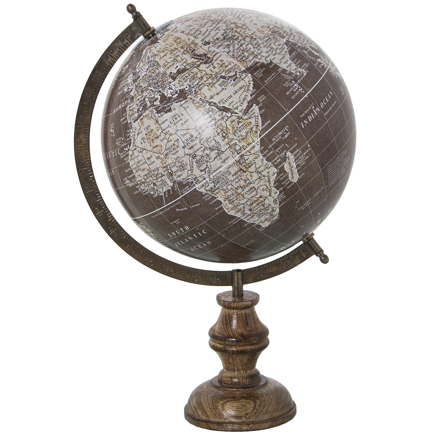 GLOBO TERRÁQUEO ø25CM MARRÓN/BAL/MADERA SOBREMESA