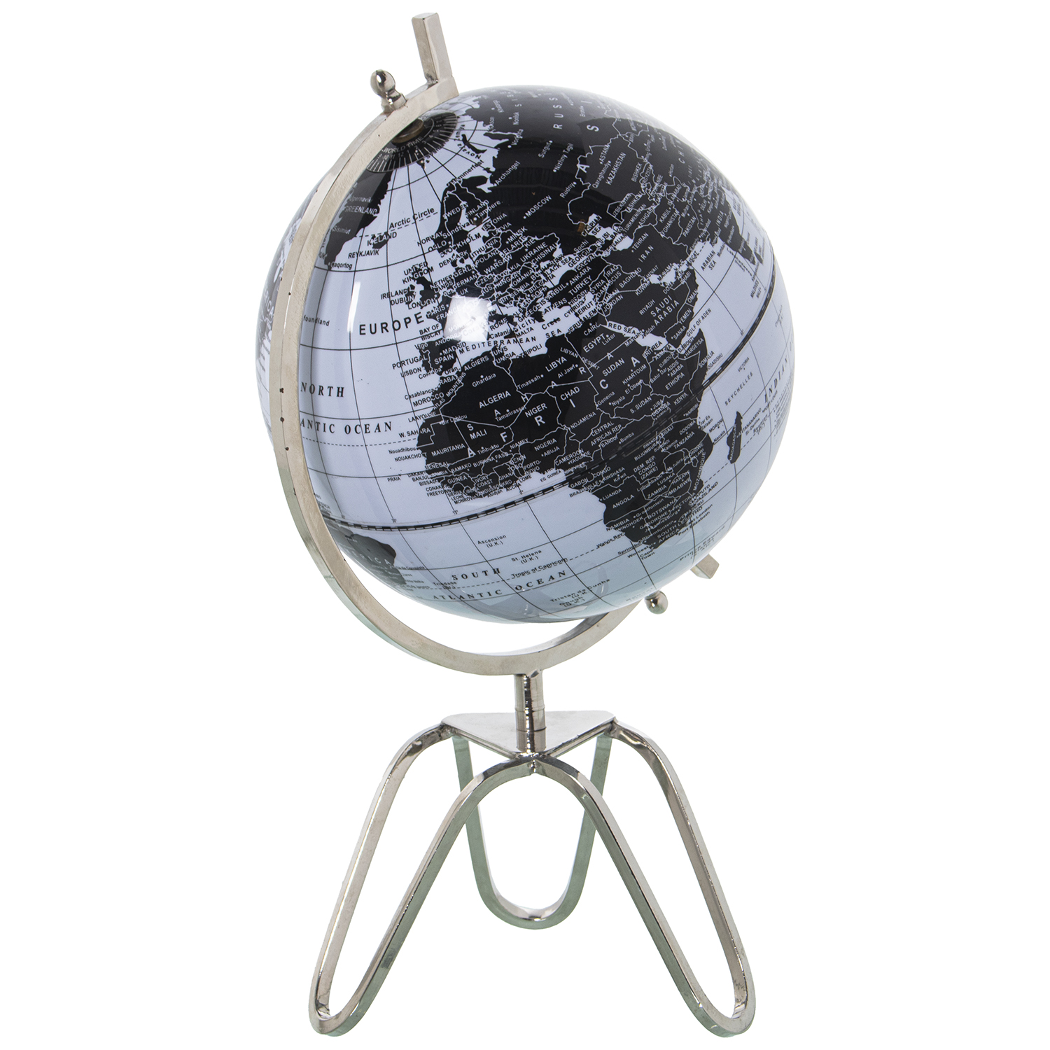 GLOBO TERRÁQUEO ø20CM BLANCO/NLANCO METAL/MADERA SOBREMESA