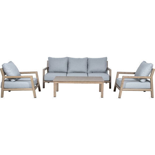 SET SOFÁ 3P+ 2 SILLONES+ MESACENTRO ALUMINIO/MIMBRE SINTÉTI