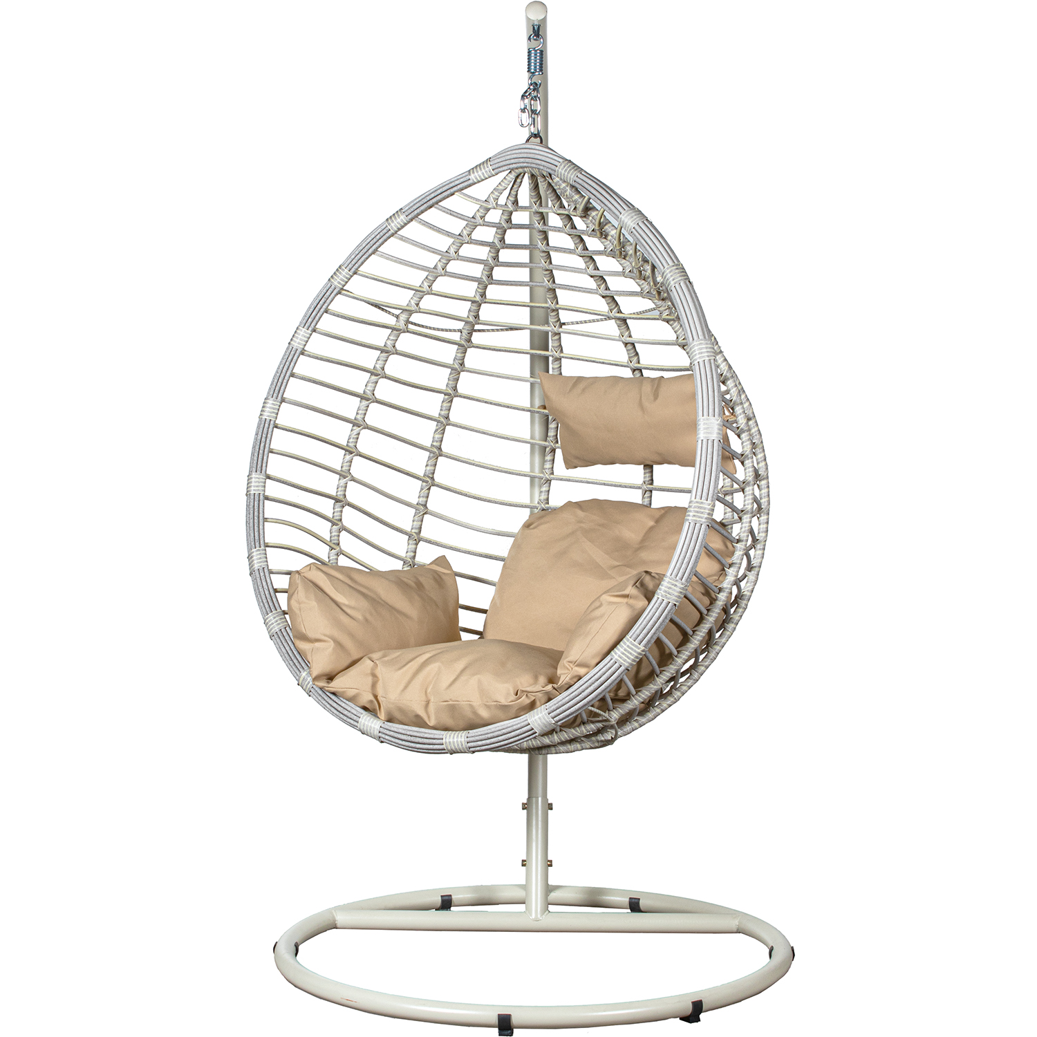SILLÓN COLGANTE RATÁN ARTIF/METAL NAT/NEG +91121+91122+91225