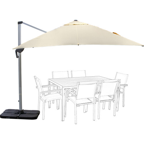 PARASOL ALUMINIO/ POLIÉSTER, B LASTRE NO INCLUÍDA