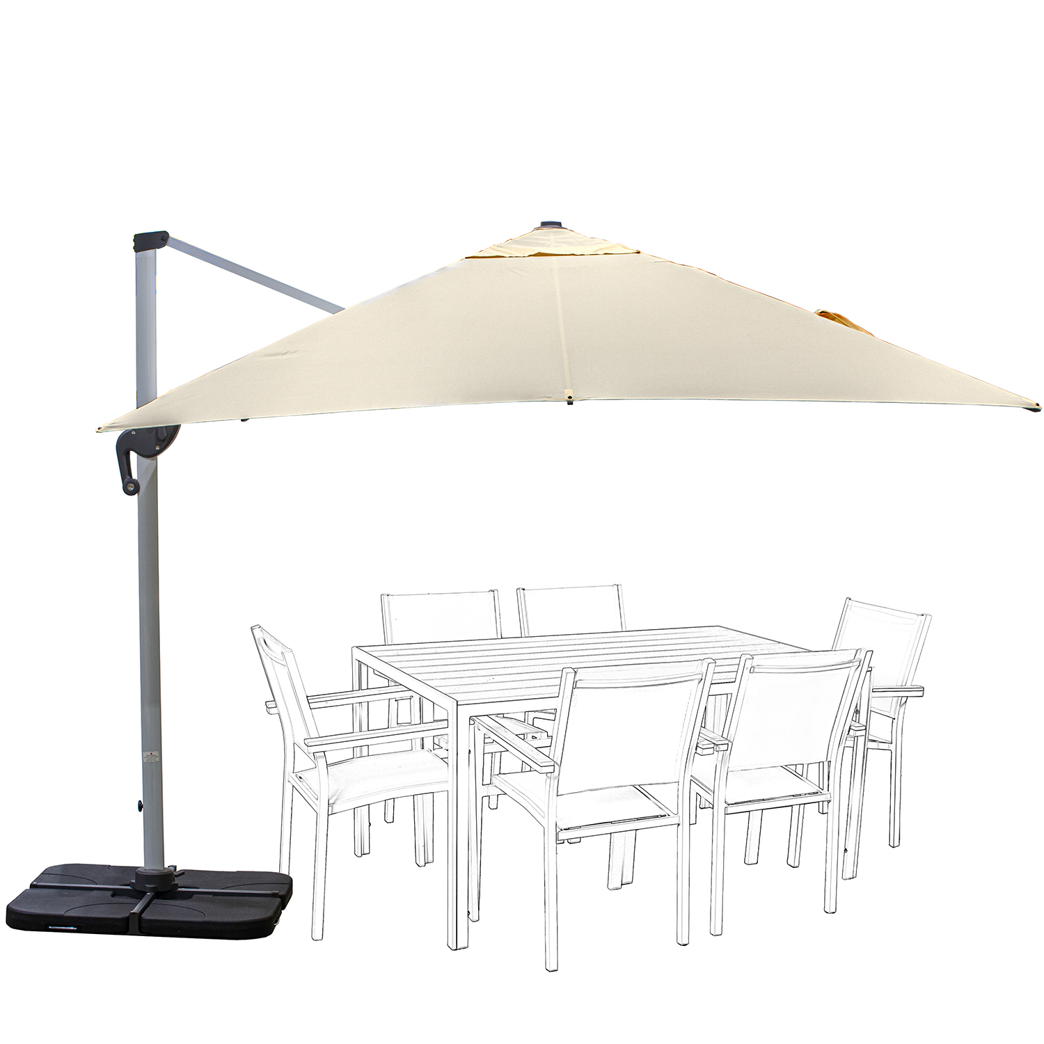 PARASOL ALUMINIO/ POLIÉSTER, B LASTRE NO INCLUÍDA