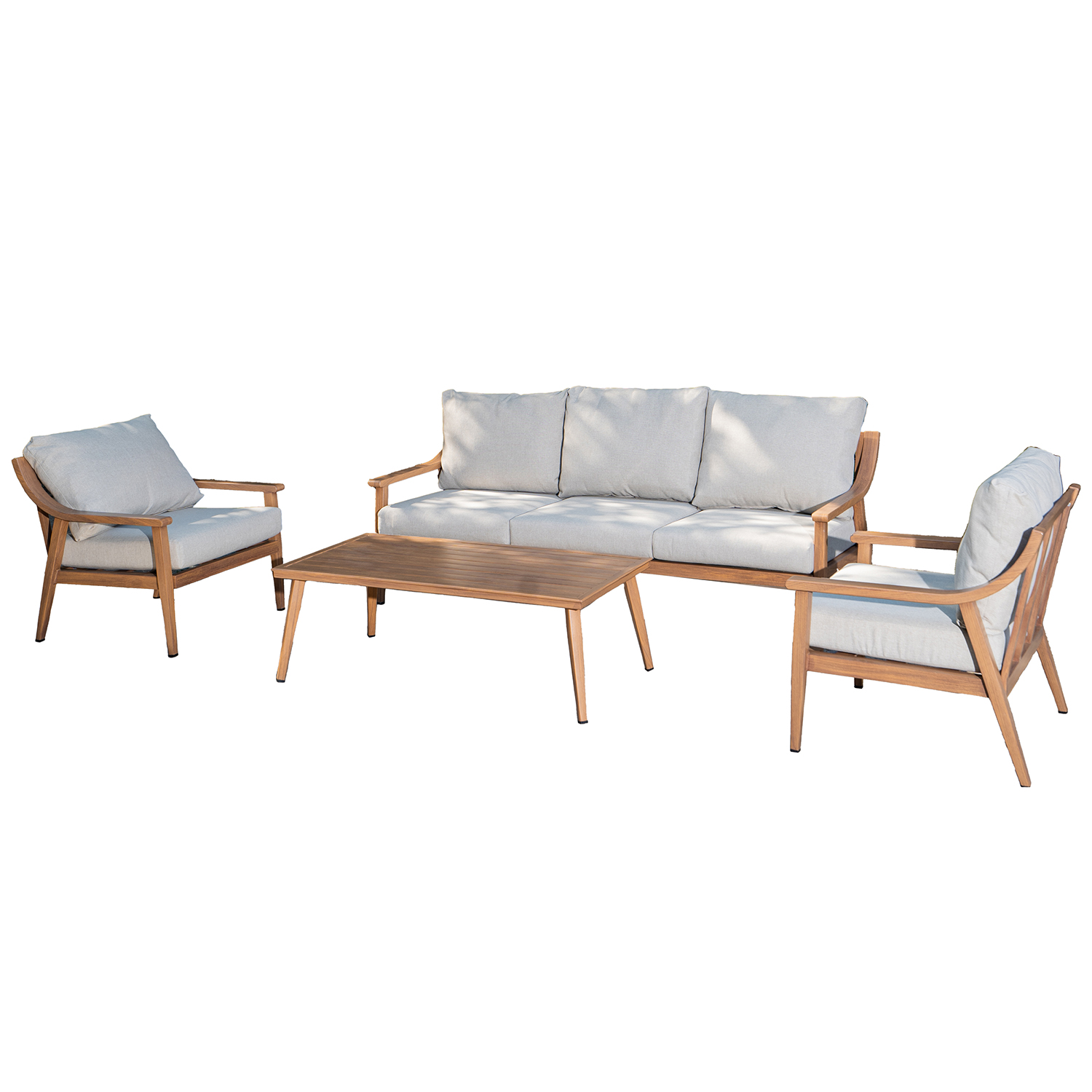 SET SOFA 3P+2 SILLONES+MESA CEOLIETILENO
