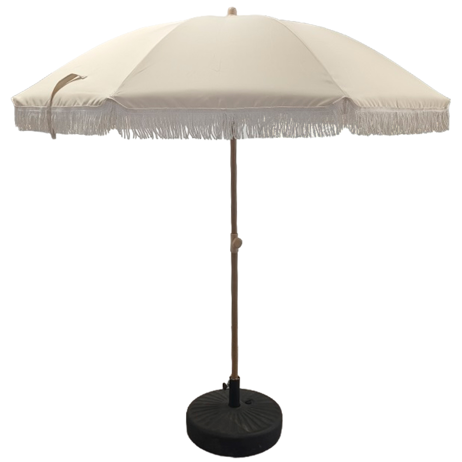 PARASOL ACERO/POLIÉSTER CON FLECOS, NO INCLINABLE, BASE NO I