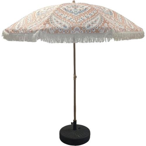 PARASOL ACERO/POLIÉSTER CON FLECOS, INCLINABLE, BASE NO INCL
