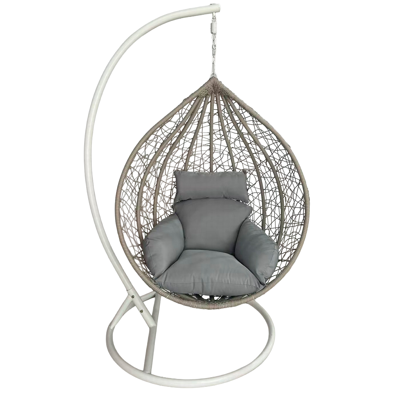 SILLÓN COLGANTE MIMBRE/METAL CLANCO +95090+95091+95092