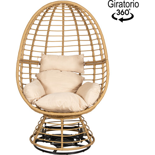 SILLÓN METAL MIMBRE GIRATORIOREMA +95093+95094+95095