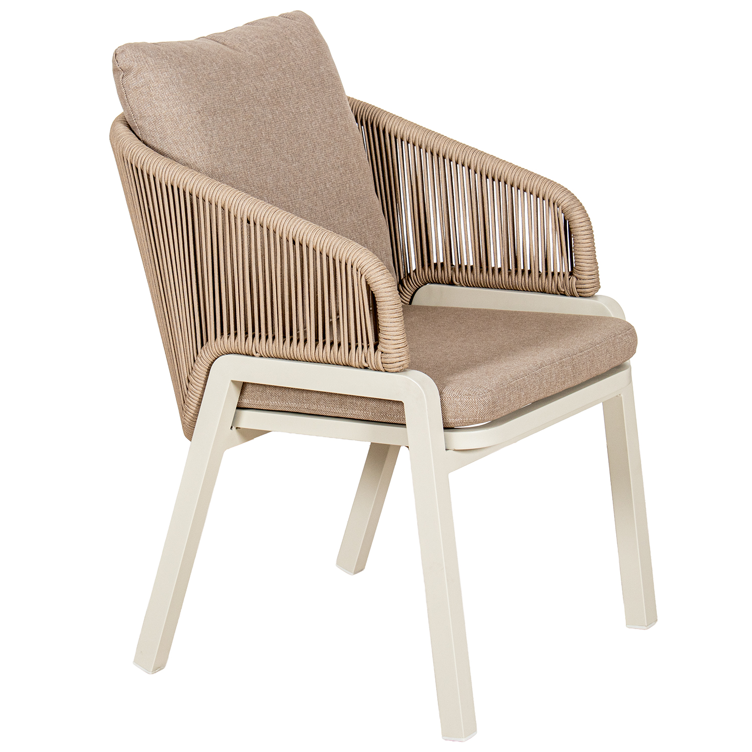 SILLA EXTERIOR ALUMINIO/CUERDAO TOPO