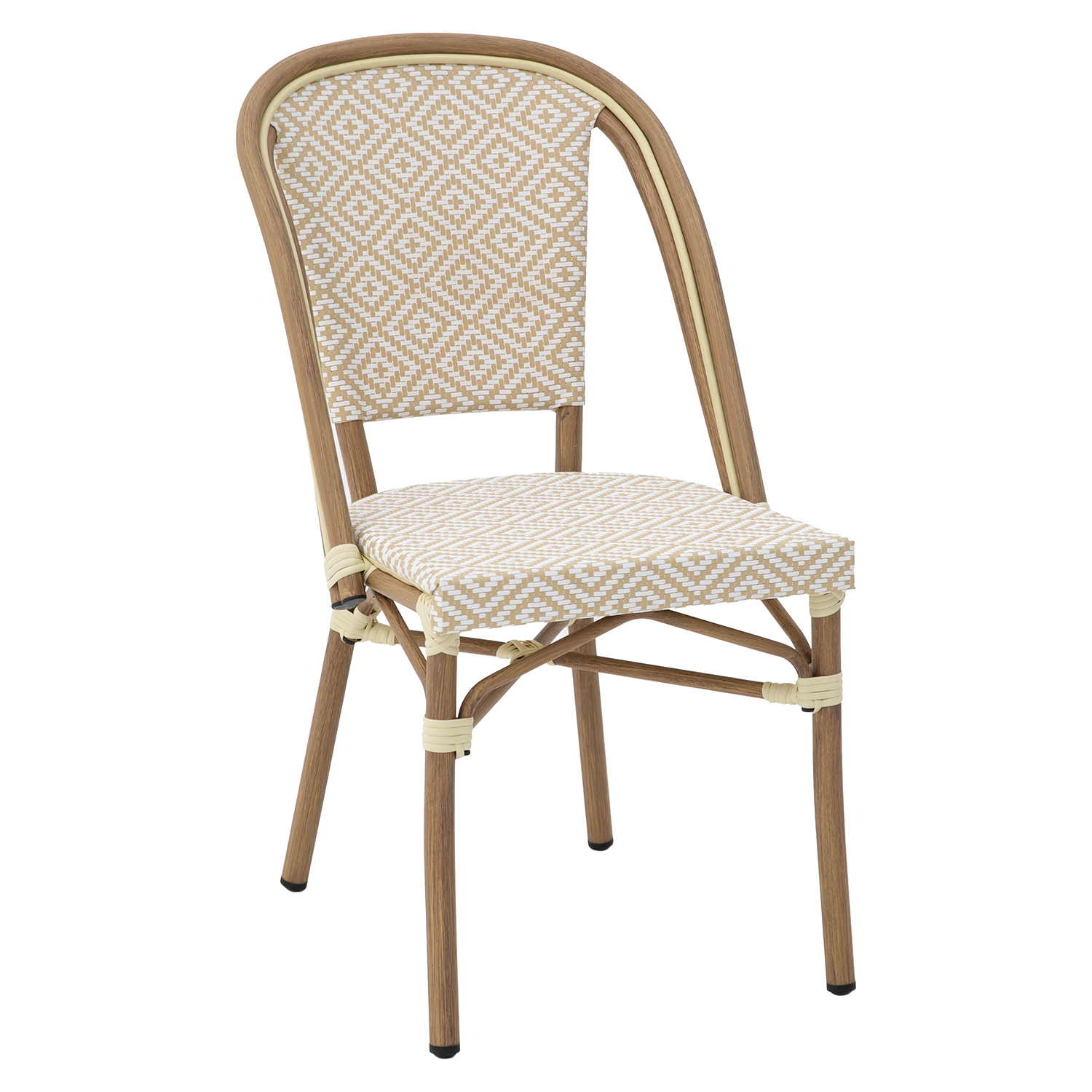 SILLA EXTERIOR ALUMINIO/TEXTILENE ROMBOS BEIGE