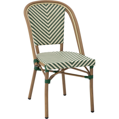 SILLA EXTERIOR ALUMINIO/TEXTILENE FRANJAS VERDE