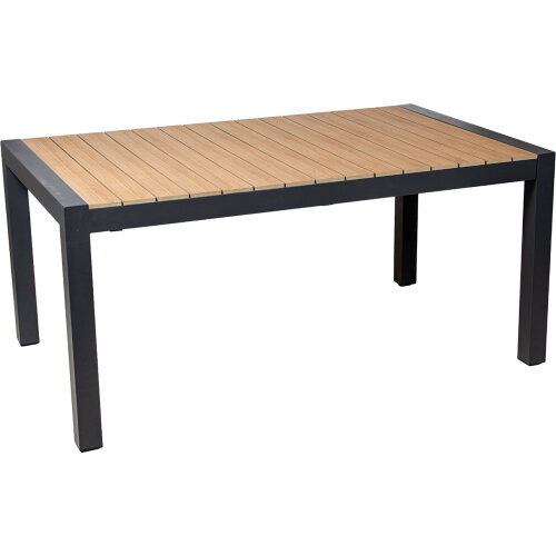 MESA EXTENSIBLE ALUMINIO ANTRAO ACABADO MADERA