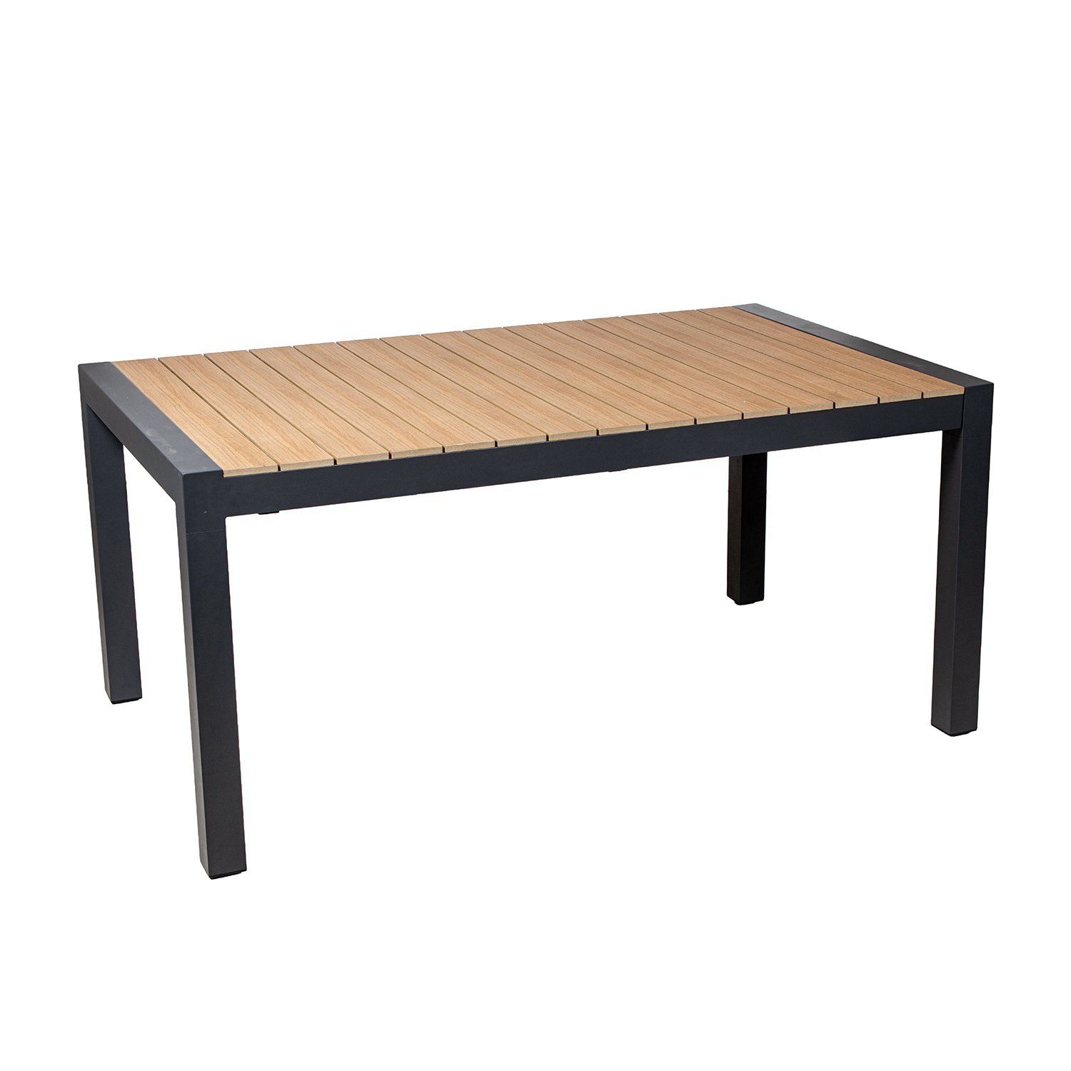 MESA EXTENSIBLE ALUMINIO ANTRAO ACABADO MADERA