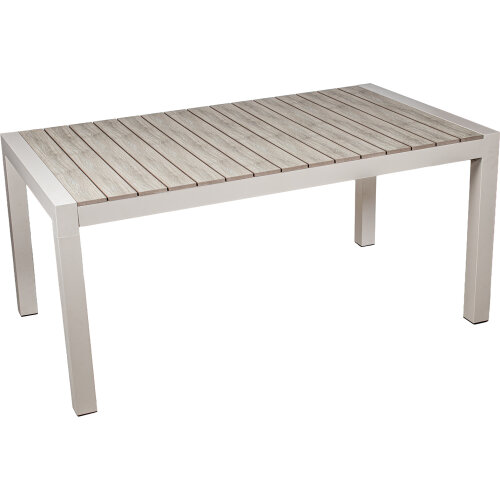 MESA EXTENSIBLE ALUMINIO CREMACITA ACABADO MADERA