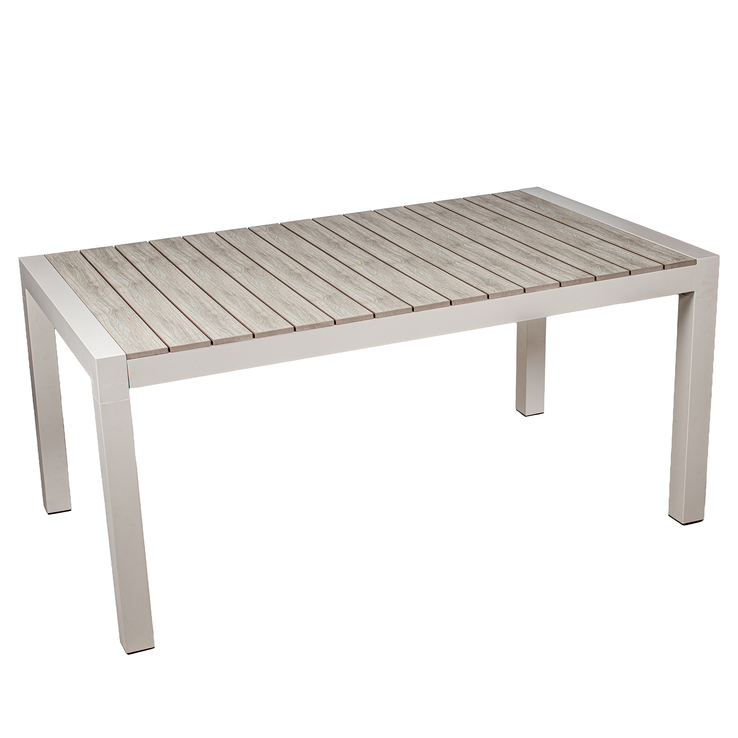 MESA EXTENSIBLE ALUMINIO CREMACITA ACABADO MADERA