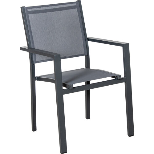 SILLA ALUMINIO TEXTILENO ANTRAO GRIS APILABLE