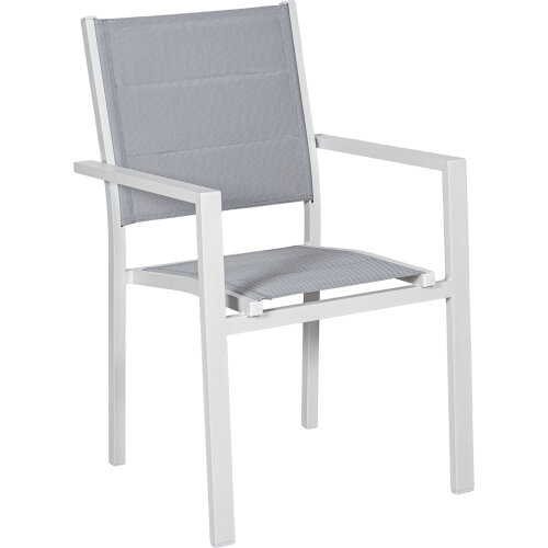 SILLA ACOLCHADA ALUMINIO BLANC APILABLE