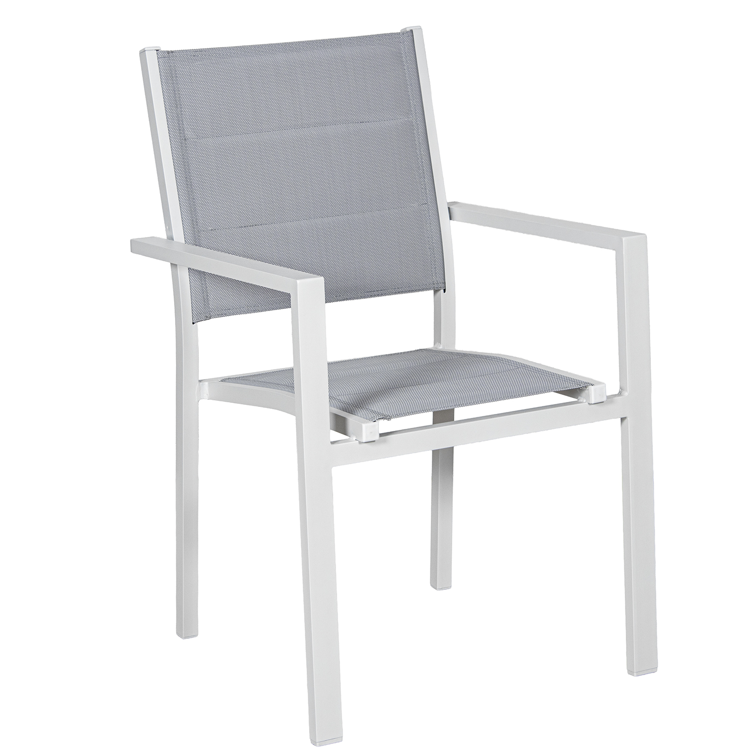 SILLA ACOLCHADA ALUMINIO BLANC APILABLE