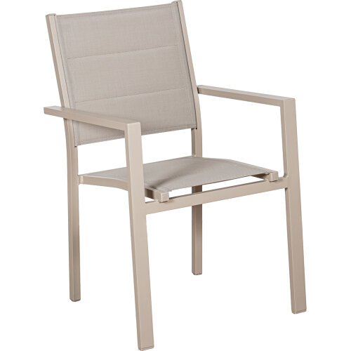 SILLA ACOLCHADA ALUMINIO TEXTILENO ANTRACITA APILABLE