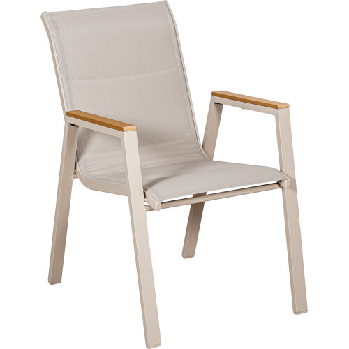 SILLA ACOLCHADA ALUMINIO TEXTILENO ANTRACITA ACABADO MADERA