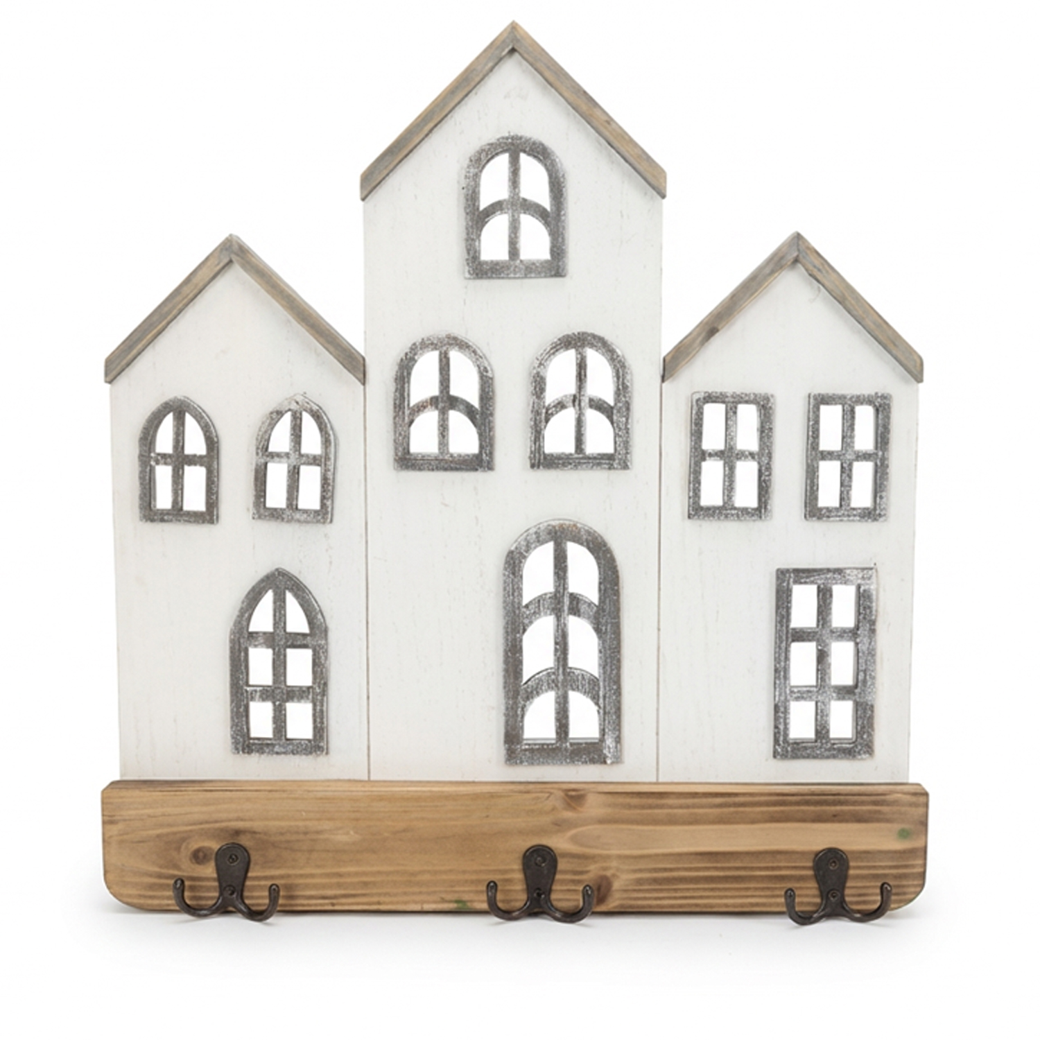 PERCHERO PARED MADERA CASAS C/4 GANCHOS METAL