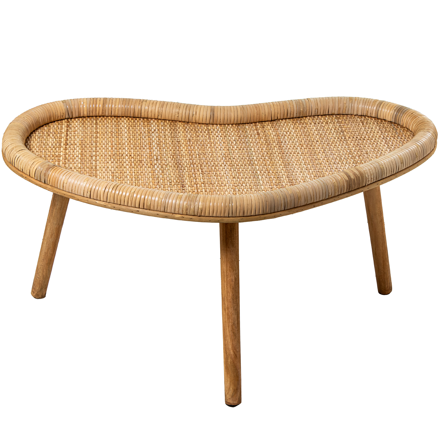 MESA AUXILIAR RATÁNTRASERA MADERA