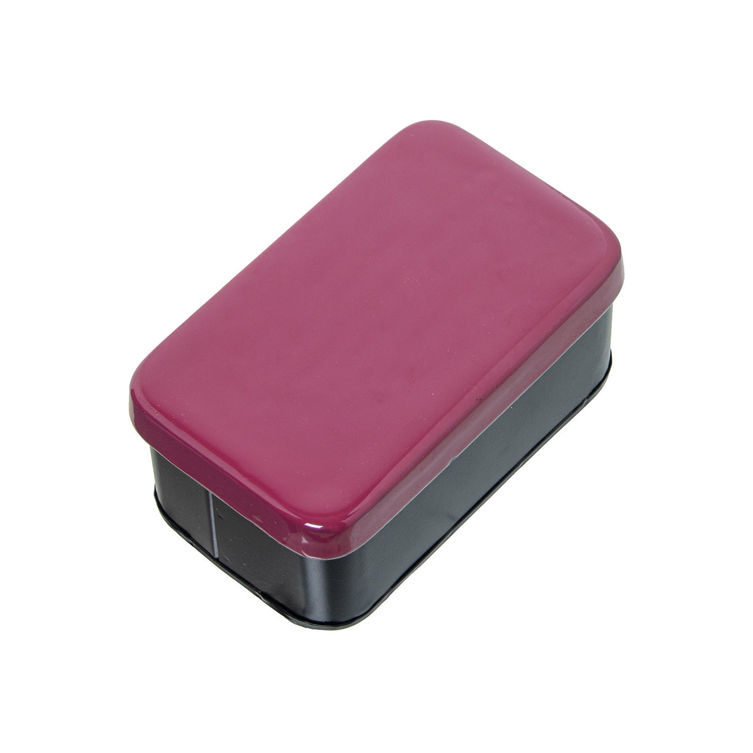CAJA METAL ESMALTADO ROSA OSCURO
