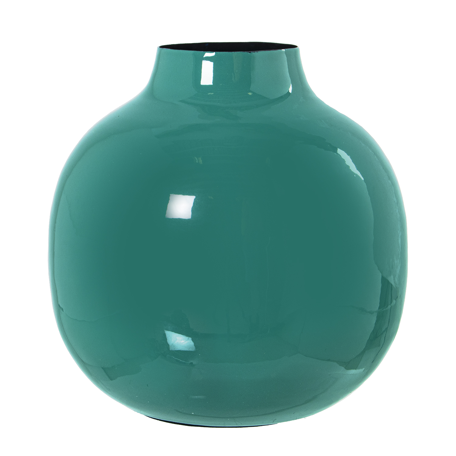 JARRÓN METAL ESMALTADO VERDE