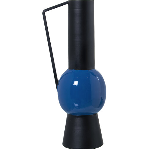 JARRÓN METAL ESMALTADO AZULCURO