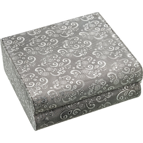 JOYERO METAL PLATEADO C/ESPEJO DECO. MANO