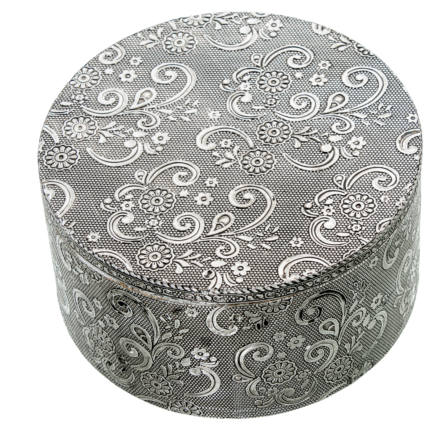JOYERO METAL PLATEADO REDONDODA