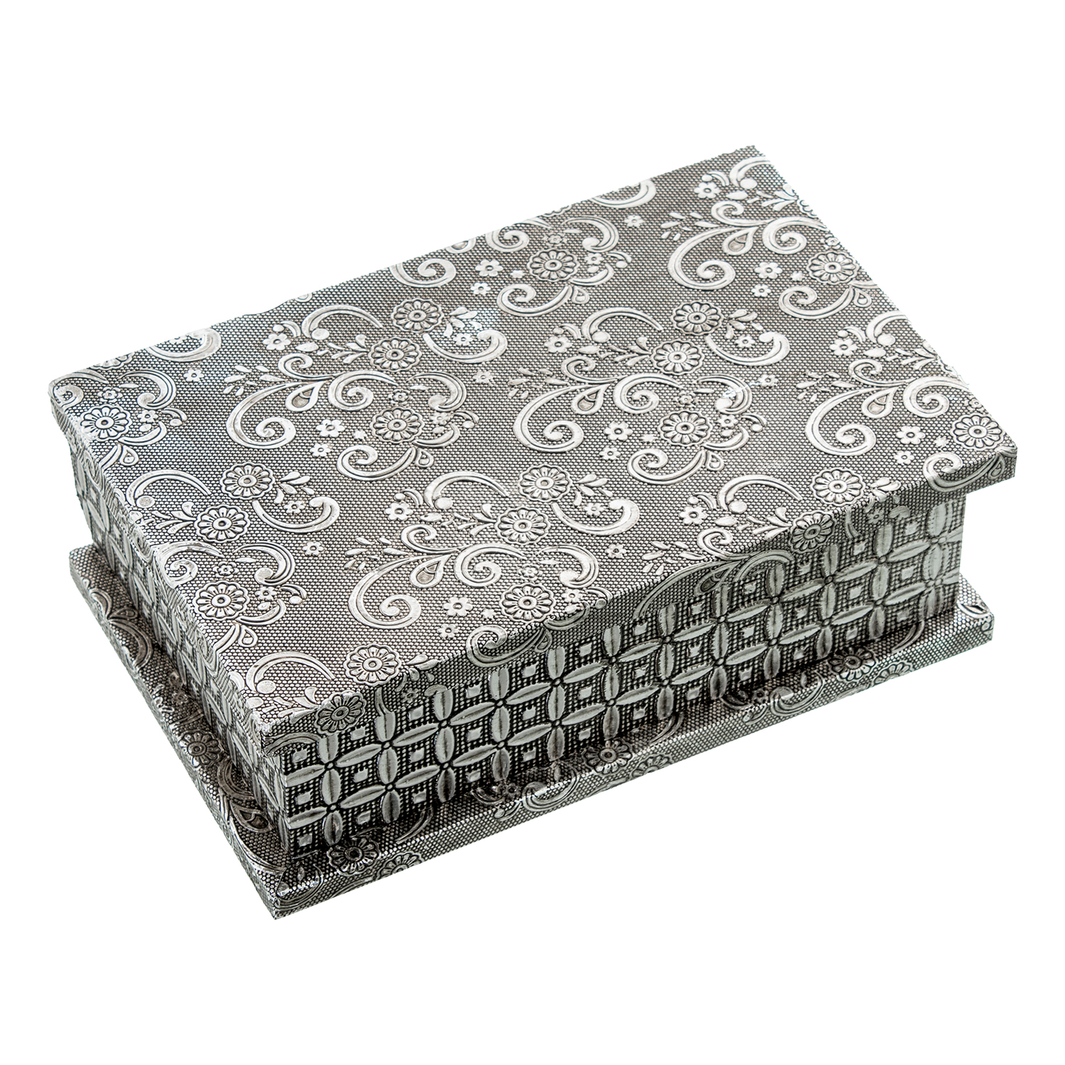 JOYERO METAL PLATEADO DECO. ARDECO. ARABESCOS