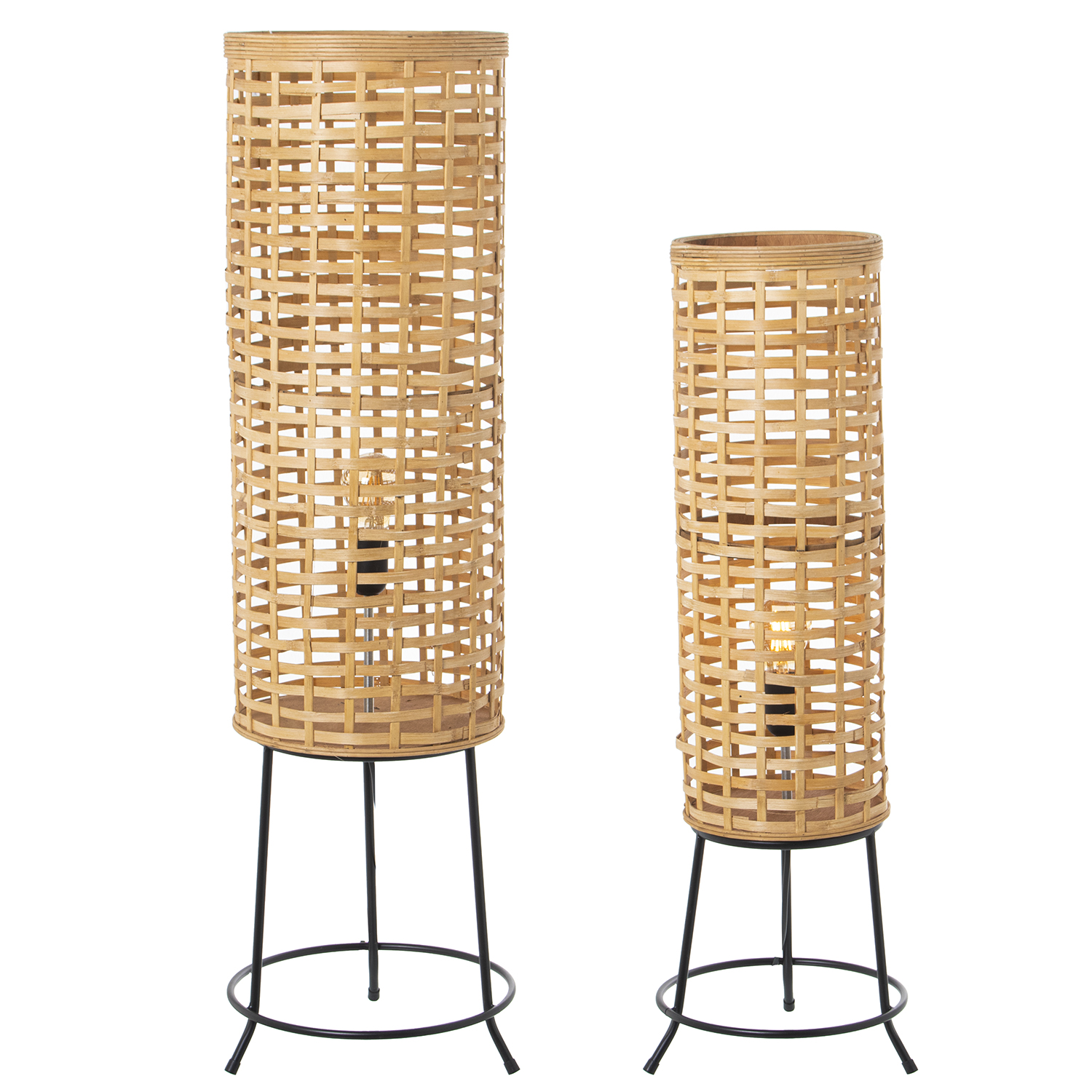 SET 2 LAMPARAS SUELO BAMBU NATXE27, MAX.60W NO INCLUIDO