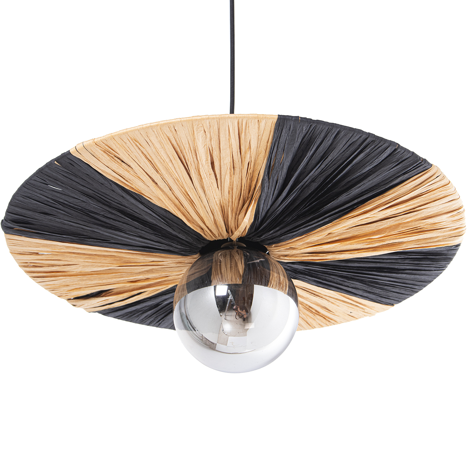 LÁMPARA TECHO METAL/RAFIA/CRISSTAL, 1XG9-5WAT (LED) NO INCLU