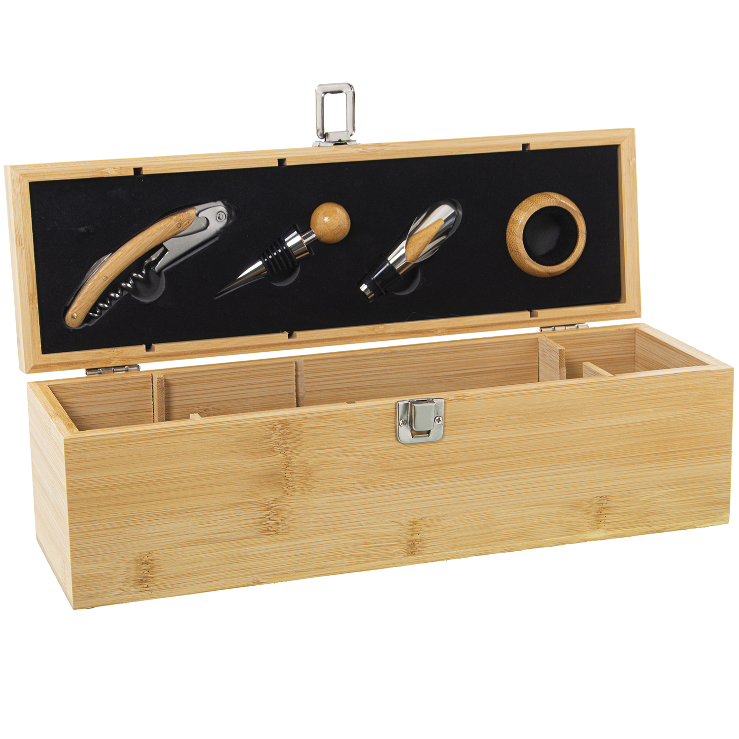 ESTUCHE BAMBÚ/SET DE VINO C/4CAJA BAMBÚ