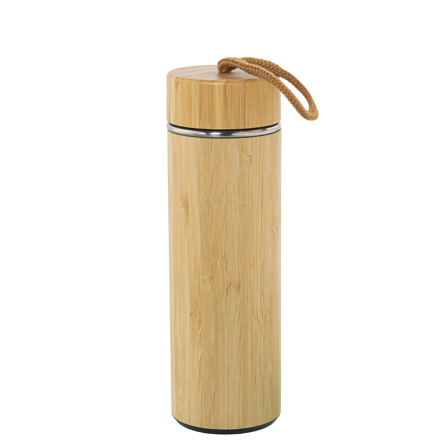 TERMO MADERA BAMBÚ/ACERO INOX.OX. BLANCO C/TAPA ACRÍLICA
