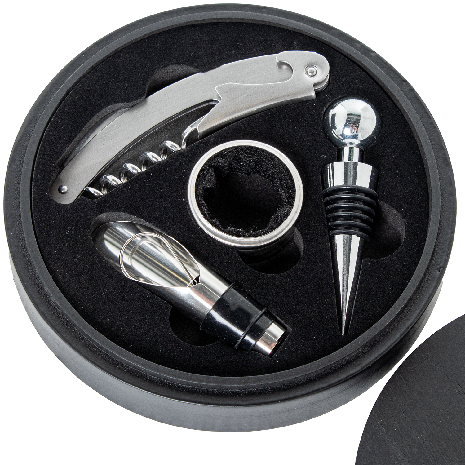 SET 4 UTENSILIOS VINO EN CAJACORCHO