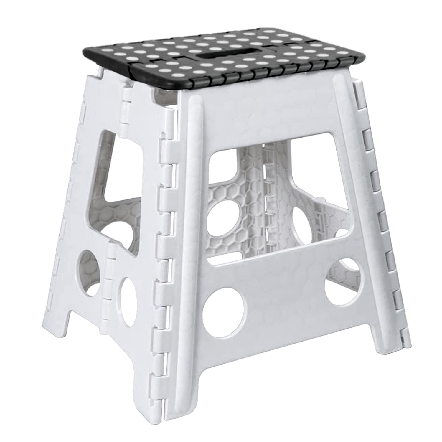 TABURETE PLEGABLE PP BLANCO/NEGRO